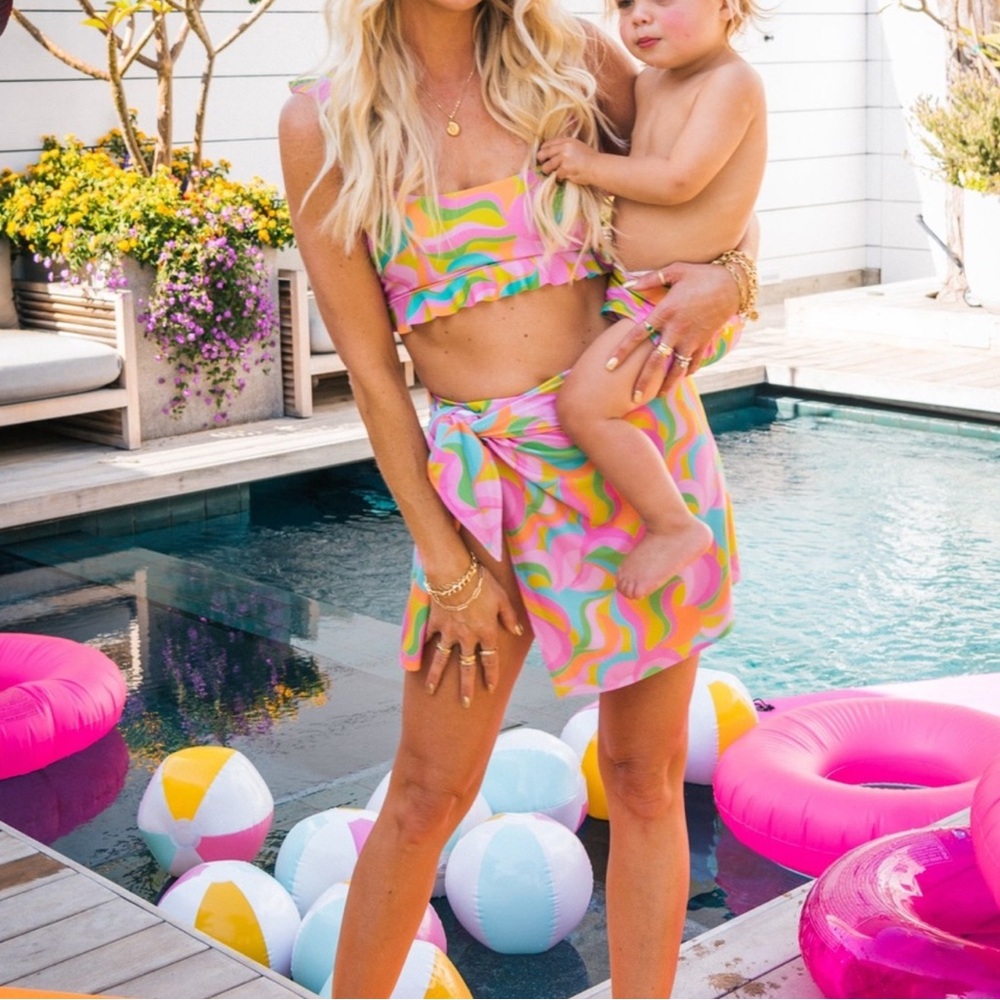 Barbie Pink and Blue Bikini (XL) + Wrap (M/L)